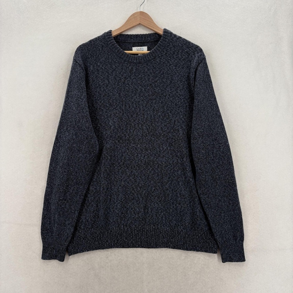 Croft & Barrow Sweater Mens XL Blue Cotton Acrylic Poly Crewneck Knit Pullover